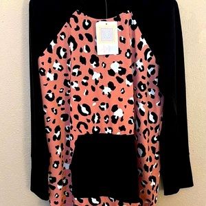 Lularoe amber large hoodie black and animal print